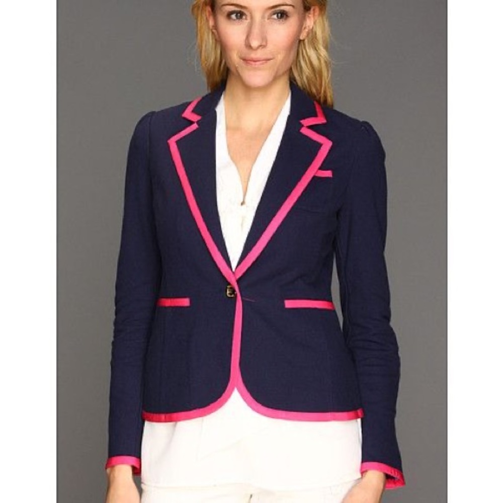 Lilly Pulitzer Navy and Pink Malibu Blazer